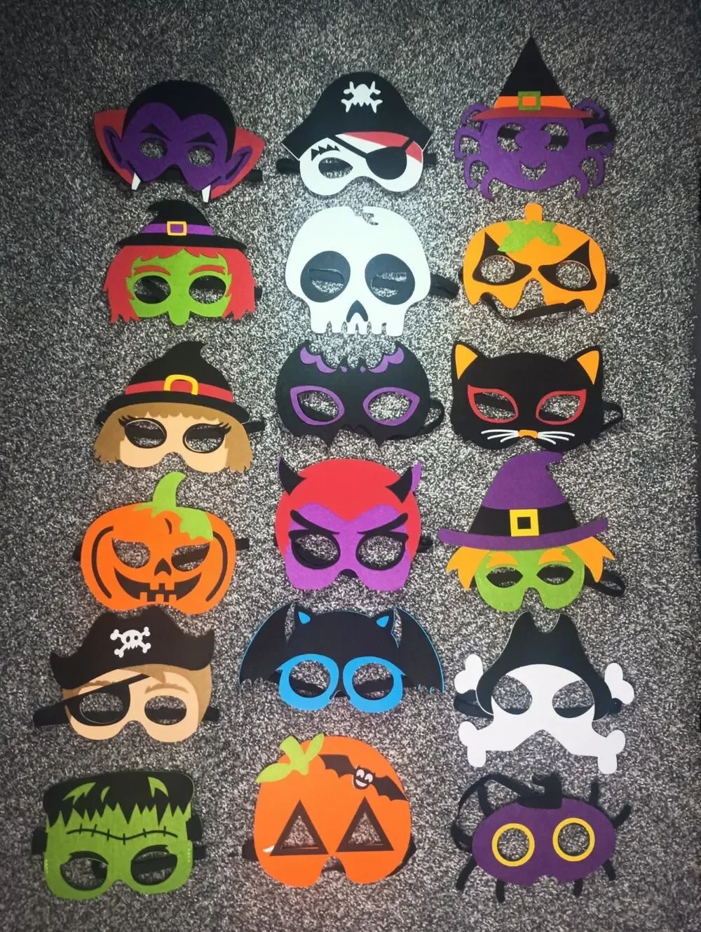 Lot 18 New Kids Halloween Costume Eye Masks Party Classroom Teacher Prize Set